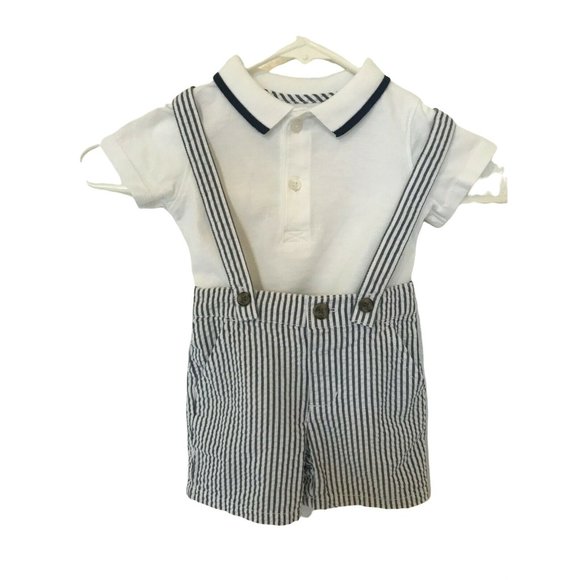 Gymboree Other - Gymboree Two Piece Outfit Set Blue and White Boy's Size 6-12 M